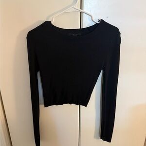 Forever 21 Black Ribbed Long Sleeve Top